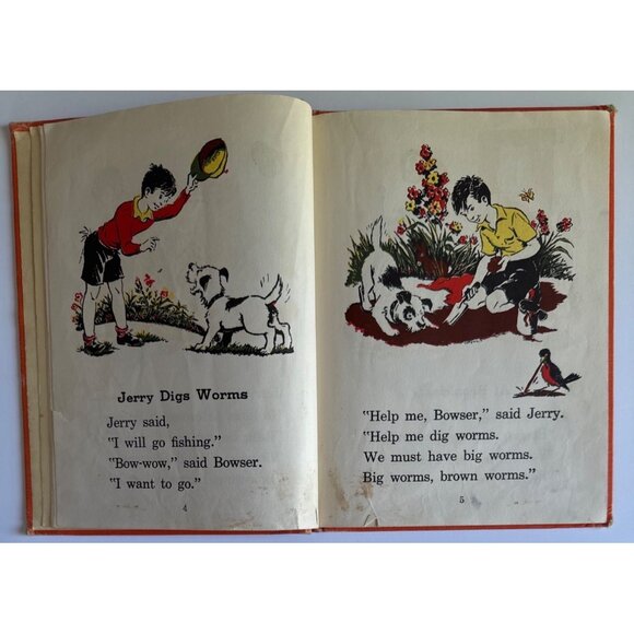 Jerry Goes Fishing 1942 School Book Florence Battle HC Illust Jack Merryweather - Picture 5 of 16